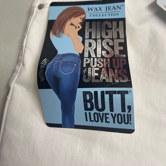 WAX JEANS Butt I Love You Push-Up Collection Skinny Size 9 White New With Tags - Picture 11 of 11